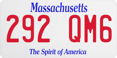 MA license plate 292QM6
