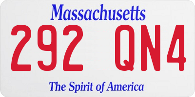 MA license plate 292QN4