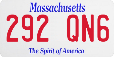 MA license plate 292QN6
