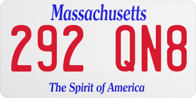 MA license plate 292QN8