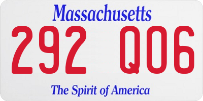 MA license plate 292QO6