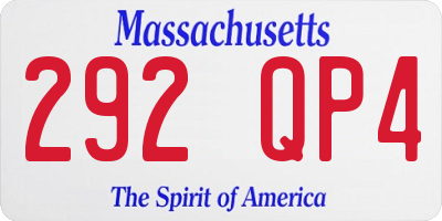 MA license plate 292QP4