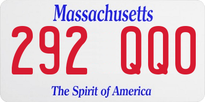 MA license plate 292QQ0
