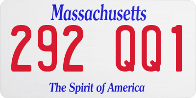 MA license plate 292QQ1