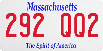 MA license plate 292QQ2