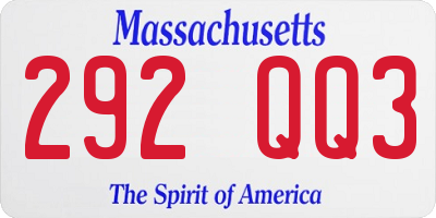 MA license plate 292QQ3
