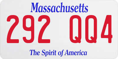 MA license plate 292QQ4