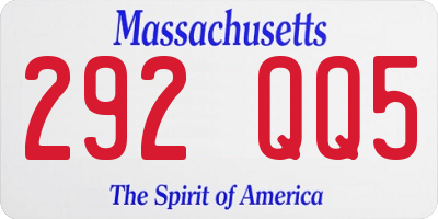 MA license plate 292QQ5