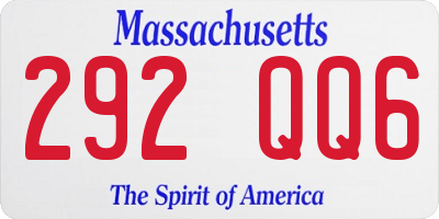 MA license plate 292QQ6