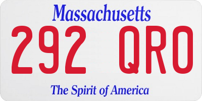 MA license plate 292QR0
