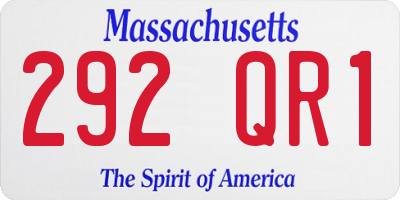 MA license plate 292QR1