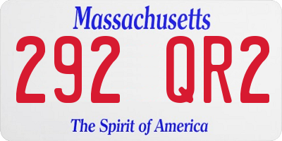 MA license plate 292QR2