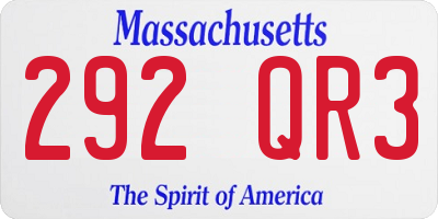 MA license plate 292QR3