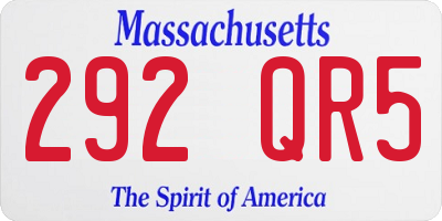 MA license plate 292QR5