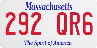 MA license plate 292QR6
