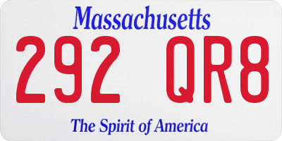 MA license plate 292QR8