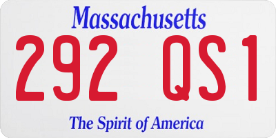 MA license plate 292QS1