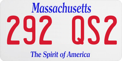 MA license plate 292QS2