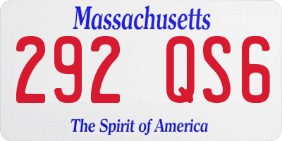 MA license plate 292QS6