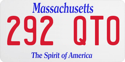 MA license plate 292QT0