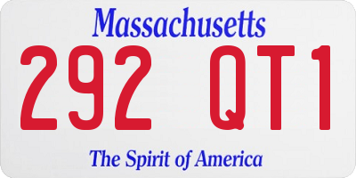 MA license plate 292QT1