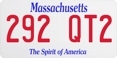 MA license plate 292QT2