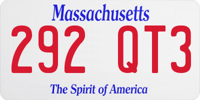 MA license plate 292QT3