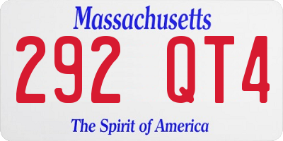 MA license plate 292QT4