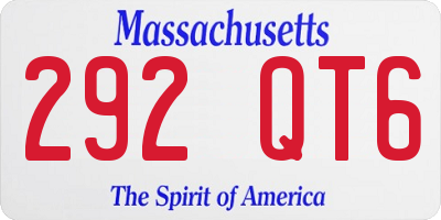 MA license plate 292QT6