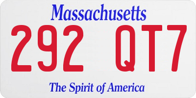 MA license plate 292QT7
