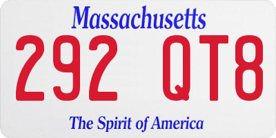 MA license plate 292QT8
