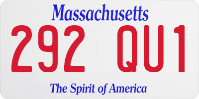MA license plate 292QU1