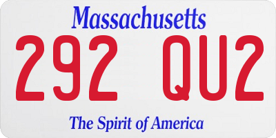 MA license plate 292QU2