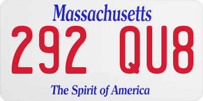 MA license plate 292QU8