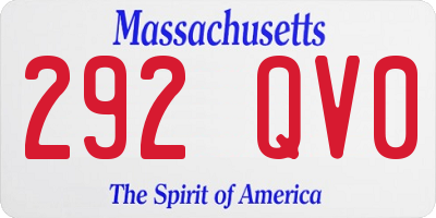 MA license plate 292QV0