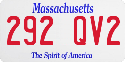 MA license plate 292QV2
