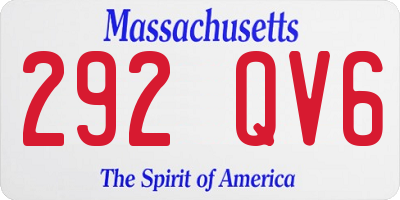MA license plate 292QV6