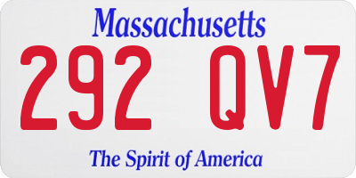 MA license plate 292QV7