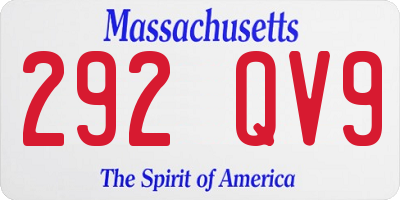 MA license plate 292QV9