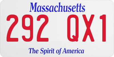 MA license plate 292QX1