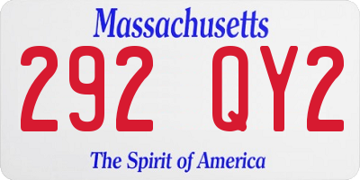 MA license plate 292QY2