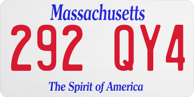 MA license plate 292QY4