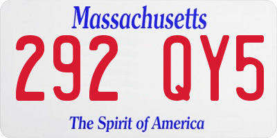 MA license plate 292QY5
