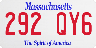 MA license plate 292QY6
