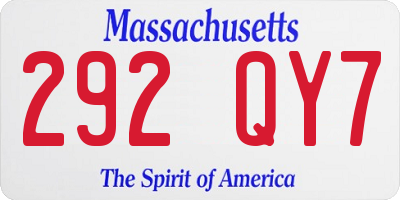 MA license plate 292QY7