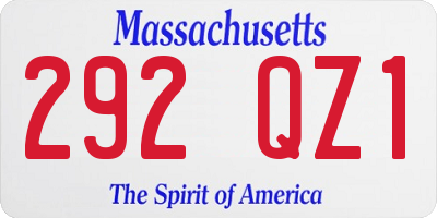 MA license plate 292QZ1