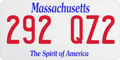 MA license plate 292QZ2