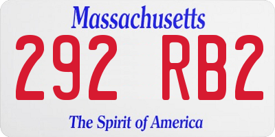 MA license plate 292RB2