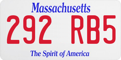MA license plate 292RB5