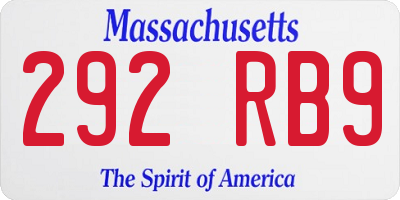 MA license plate 292RB9